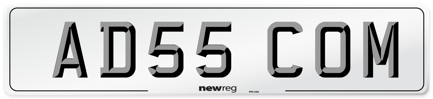 AD55 COM Number Plate from New Reg